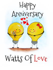 Watts of Love Anniversary Card