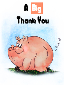 A Big Thank You Pig Card
