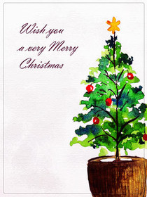 Merry Christmas Tree Greeting Card