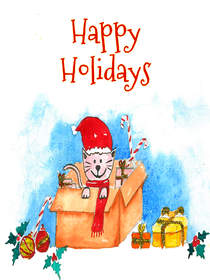 Happy Holidays Clown Greeting Card