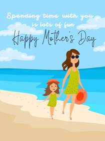 Mother's Day Beach Time Card