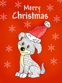 Merry Christmas Puppy Greeting Card