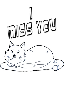 Miss You Cat Greeting Card