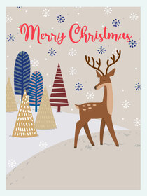 Merry Christmas Reindeer Card