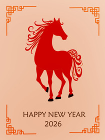 Chinese New Year 2026 Horse Card