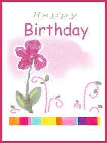 Happy Birthday Floral Pink Card
