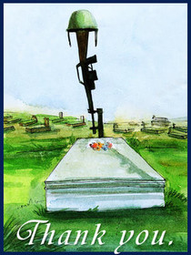Fallen Soldier Memorial Thank You Card