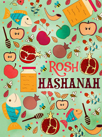 Rosh Hashanah Fruit & Honey Greeting Card