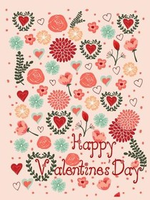 Happy Valentine's Day Floral Card