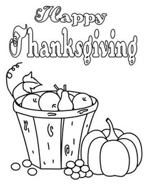 Happy Thanksgiving Coloring Card