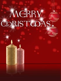 Merry Christmas Red Candles Card