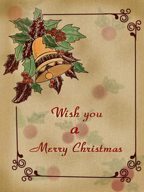 Vintage Merry Christmas Greeting Card