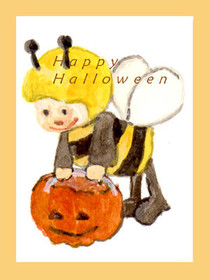 Happy Halloween Bee Costume Card