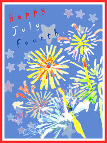 Happy July 4th Fireworks Card