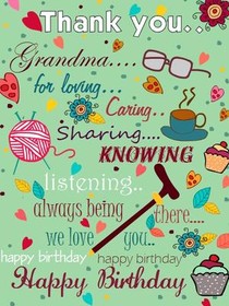 Grandma Birthday Thank You Card