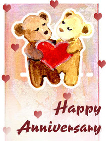 Teddy Bears Anniversary Love Card