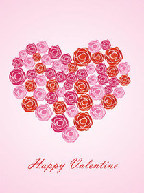 Happy Valentine Rose Heart Card