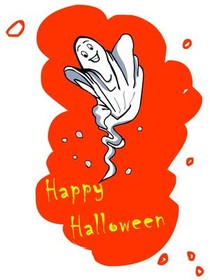 Happy Halloween Ghost Greeting Card