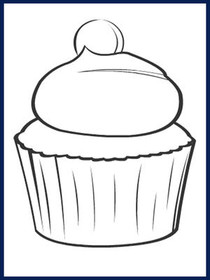 Sweet Cupcake Coloring Card
