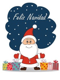 Feliz Navidad Santa Christmas Card