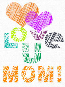 Colorful Scribbled Flower Mom Card