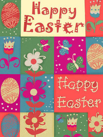 Colorful Patchwork Happy Easter Card