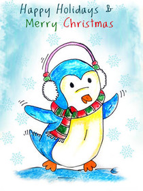 Happy Holidays Merry Christmas Penguin