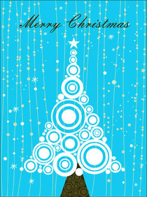 Modern Blue Christmas Tree Card