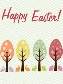 Happy Easter Trees Greeting Card