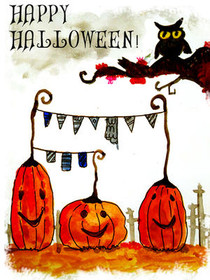 Happy Halloween Pumpkin Patch Card