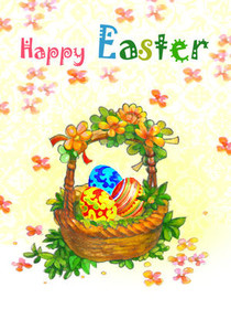 Happy Easter Basket Greeting Card