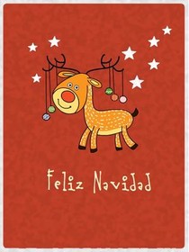 Feliz Navidad Reindeer Christmas Card