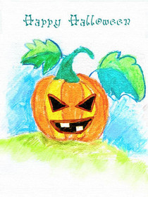 Happy Halloween Jack-o'-Lantern Card