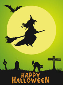 Halloween Witch Silhouette Greeting Card