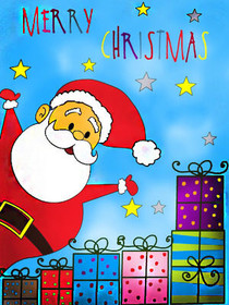 Merry Christmas Santa with Gifts