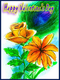 Happy Valentine's Day Floral Card