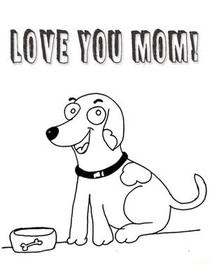 Love You Mom Dog Card