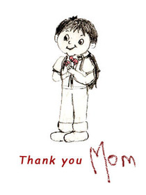 Thank You Mom Hand-Drawn Card