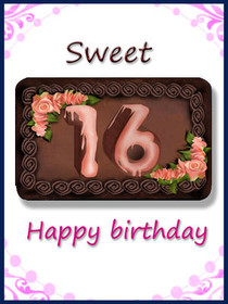Sweet 16 Birthday Cake Card