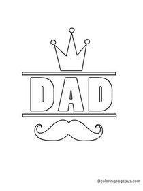 Dad King Crown Mustache Card