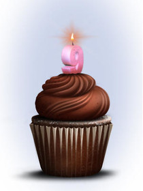 Birthday Cupcake with Pink Candle