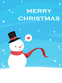Cheerful Snowman Christmas Card