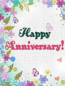 Happy Anniversary Floral Greeting Card