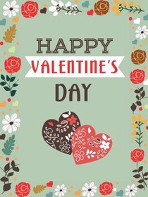 Happy Valentine's Day Floral Hearts