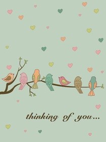 Thinking of You Birds on Branch