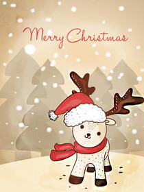 Merry Christmas Reindeer Card