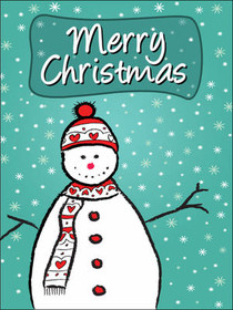 Merry Christmas Snowman Greeting Card