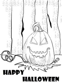 Happy Halloween Pumpkin Coloring Card
