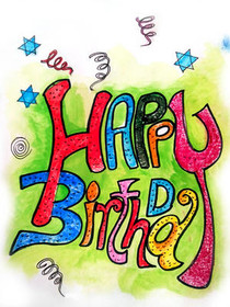 Colorful Happy Birthday Greeting Card