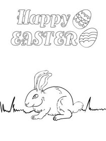 Happy Easter Bunny Coloring Card
